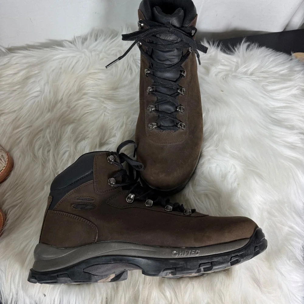 Hi-Tec Altitude IV M Mens Waterproof Hiking Boots Brown Leather Size 13 L292562